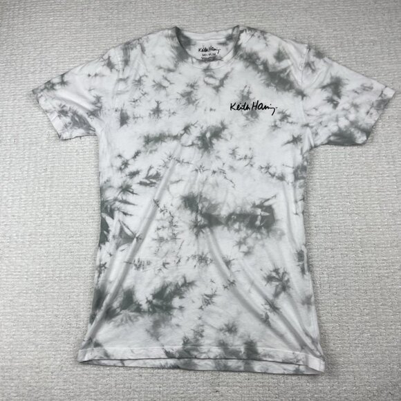 Keith Haring Graphic Gray Tie Dye T-Shirt Full Circle Dancing Graphic Size M - Picture 7 of 16